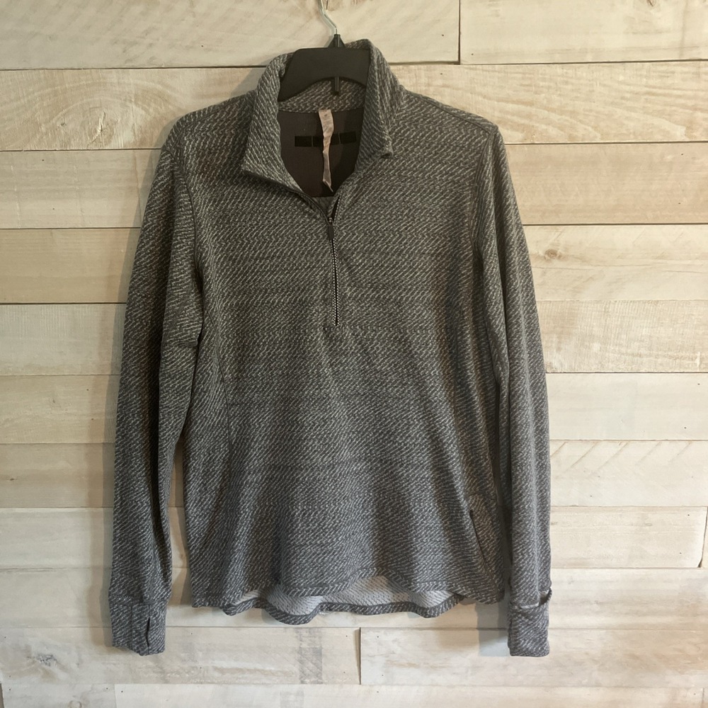 Women "Lululemon" gray/white Quarter zip up light pullover jacket. Size 12